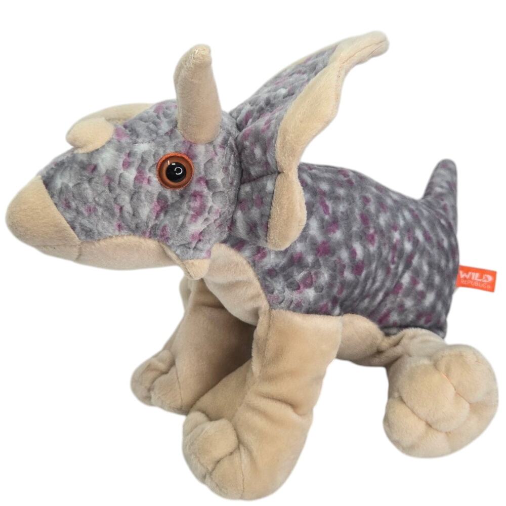 Wild Republic Triceratops Dinosaur Prehistoric Pebbled‎ Stuffed Animal Plush Toy